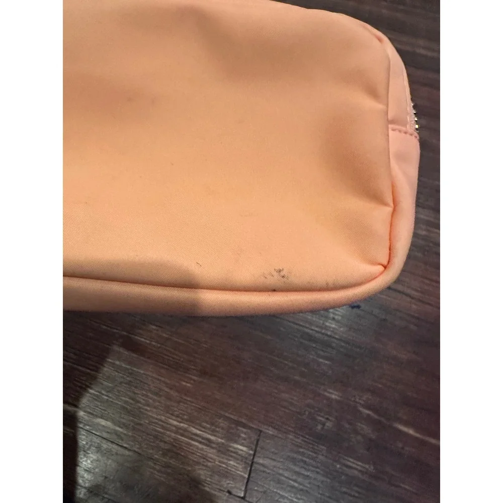 Stoney Clover Lane Small Nylon Pouch Peach Nectar Orange Makeup Travel Bag
